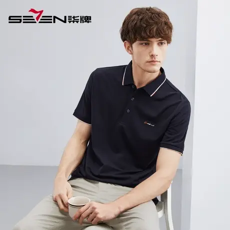 【3A抗菌/2A防螨】柒牌短袖男polo衫夏季薄款商务休闲翻领保罗衫商品大图