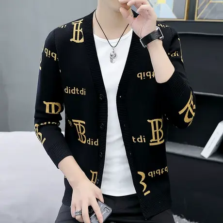 毛衣男春秋季新款开衫外套男士韩版潮流帅气学生针织情侣外穿线衣图片