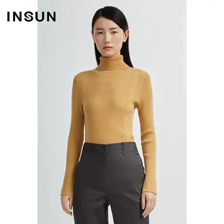 INSUN恩裳冬季绵羊毛弹性保暖毛针织衫商品大图