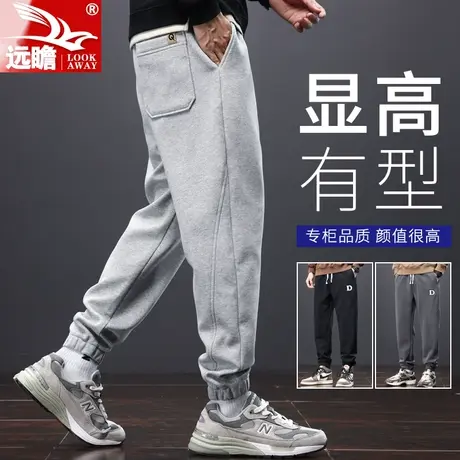 男士灰色束脚卫裤男春秋季新款宽松休闲长裤子男生潮牌百搭运动裤商品大图