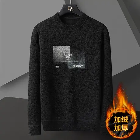 2021秋冬季毛衣男士半高领新款潮流针织衫加绒加厚保暖内搭打底衫图片
