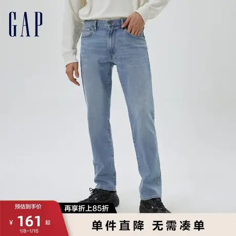 【断码优惠】Gap男装春季靛蓝弹力丹宁直筒牛仔裤休闲长裤778774图片