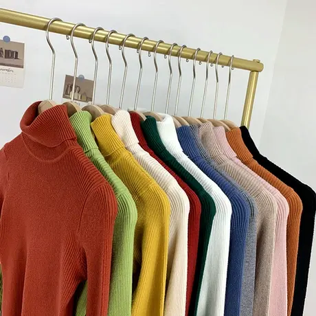 毛衣女秋冬内搭半高领长袖打底衫今年流行漂亮上衣秋款针织小外套商品大图