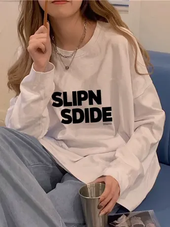 白色仿棉内搭打底衫女2023初秋新款欧货女装冬季德绒长袖t恤上衣商品大图