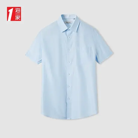 海一家商务职业短衬2023夏季新款免烫处理中年男士短袖衬衫图片