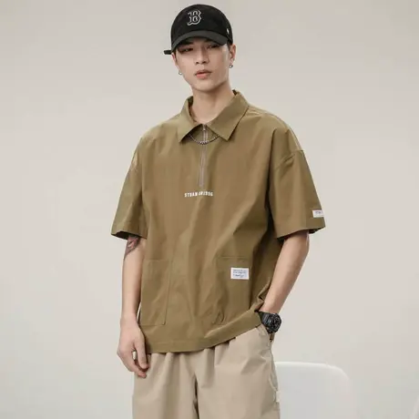 Modi Nick/摩帝尼克夏季薄款百搭男士宽松polo衫潮牌夏季男士短袖商品大图