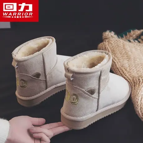 回力女鞋雪地靴女冬2024年新款加绒棉鞋女加厚面包鞋保暖短筒靴子商品大图