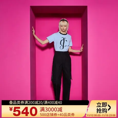 Juicy Couture橘滋2023新款气质撞色印花短袖女T恤商品大图