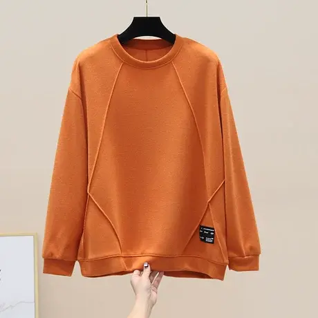 大码女装2023春季新款上衣棉插肩袖复古文艺宽松卫衣显瘦休闲百搭商品大图