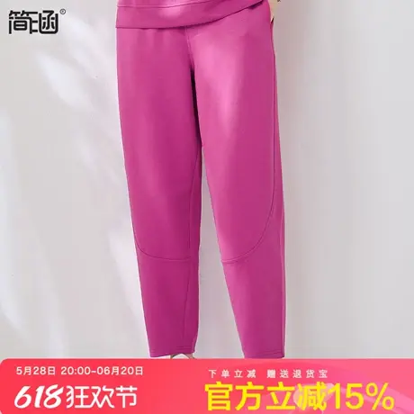 时尚休闲哈伦裤简涵夏季新款高腰松紧加肥加大宽松中年妈妈长裤商品大图