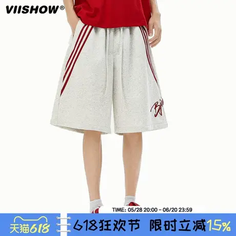 VIISHOW美式三条杠运动短裤男夏季新款潮牌宽松薄款休闲五分裤子商品大图