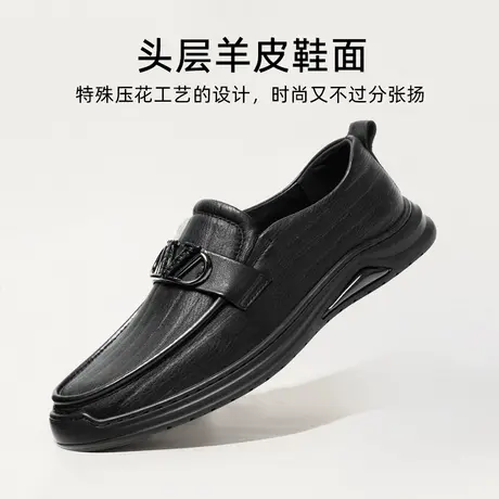 老人头男鞋秋季新款复古软底羊皮乐福鞋舒适休闲日常百搭驾车鞋男图片
