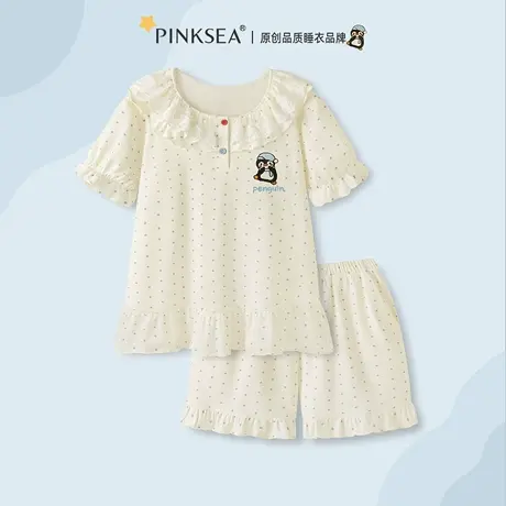 Pinksea莫代尔睡衣少女居家公主风短袖套装女款夏季宫廷风家居服图片