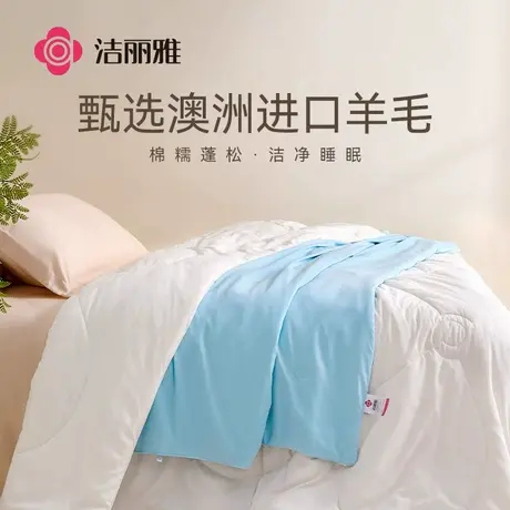 洁丽雅澳洲羊毛被蚕丝夏凉被子母被柔软亲肤被芯家庭宿舍四季通用商品大图