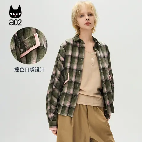 a02【ET自然系列】格子衬衫外套设计感衬衣女2025春季新款上衣图片