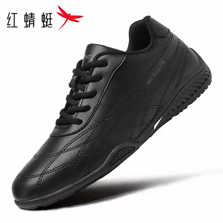 红蜻蜓男鞋秋冬新款黑色鞋子男士皮面防水休闲运动鞋男阿甘旅游鞋商品大图