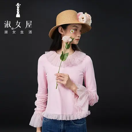 淑女屋官方旗舰店拉夫领t恤商品大图