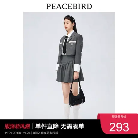 太平鸟年秋季新款撞色短西装A1BAC3444奥莱图片