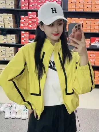 2023秋季新款小个子时尚百搭拉链立领短款夹克外套撞色拼接上衣潮商品大图