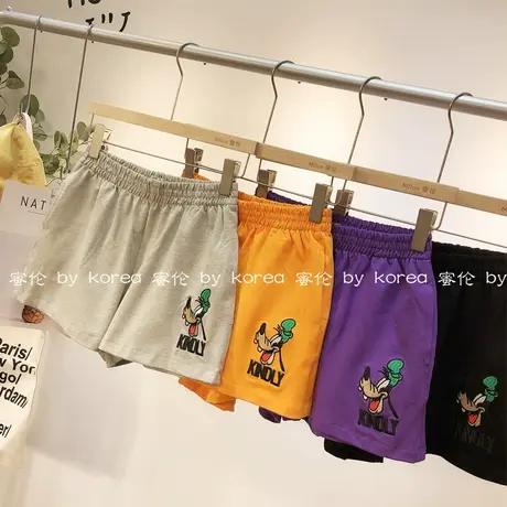 2020夏款韩国东大门港风刺绣短裤百搭运动休闲热裤阔腿裤显瘦大码商品大图