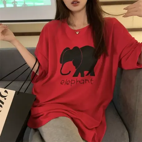 短袖t恤女2022宽松韩版原宿bf慵懒风ins潮牌半袖设计感小众上衣服商品大图