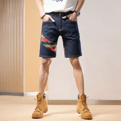 Modi Nick/摩帝尼克男款裤子百搭时尚牛仔裤休闲五分裤牛仔裤男款商品大图