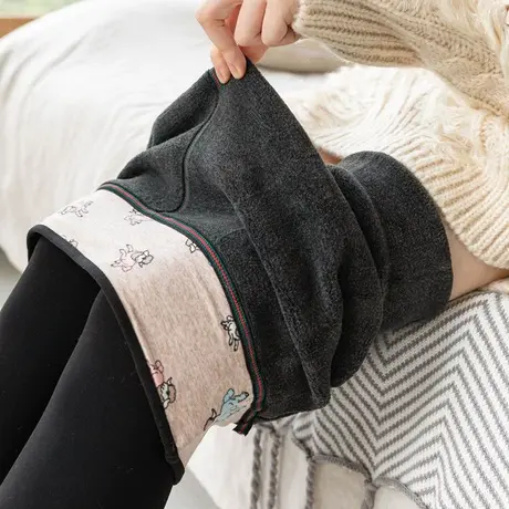 秋冬新款羊绒打底裤女微压显瘦高腰收腹保暖踩脚裤加绒加厚一体裤商品大图