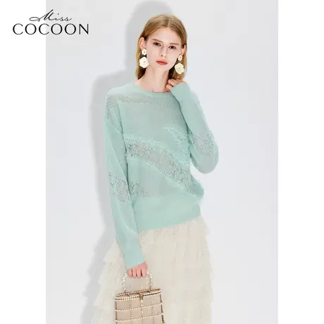 MISSCOCOON【莫奈花园】24春新款浪漫马海毛软糯oversize毛针织衫商品大图