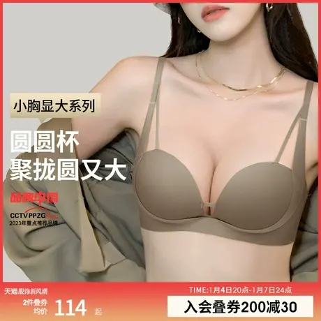 【裸感无痕 提拉聚拢】小胸聚拢显大无钢圈调整型防外扩内衣文胸商品大图
