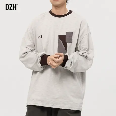 男士纯棉长袖t恤男春季圆领潮流体恤男款卫衣内搭打底衫2024新款商品大图