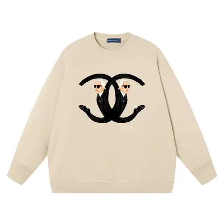 秀洛恶搞老佛爷系列男女情侣纪念潮牌时尚设计师打底衫卫衣男圆领商品大图