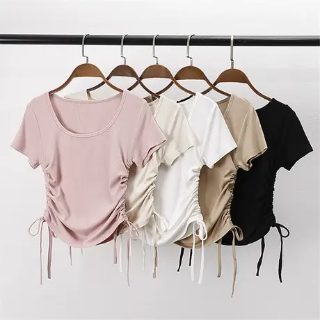 舞蹈服女夏修身短袖现代舞练功服中国古典爵士舞教师训练跳舞服装商品大图