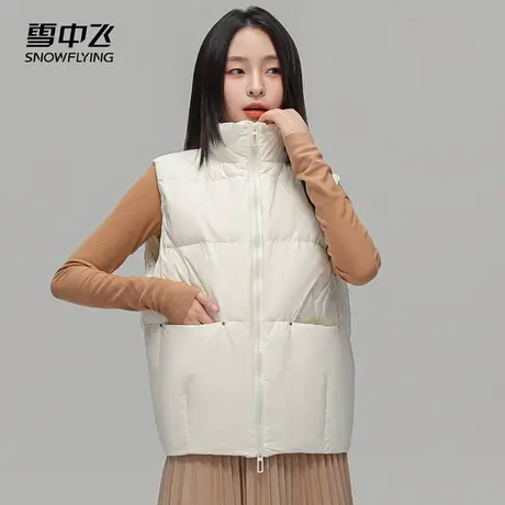 雪中飞羽绒马甲女2023新款冬季短款立领薄款时尚休闲百搭外穿背心图片