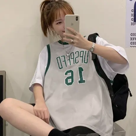 假两件短袖t恤女夏装2021新款宽松韩版ins半袖设计感小众上衣服潮商品大图