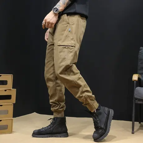 工装裤男春秋束脚宽松ins潮牌高端休闲裤子户外登山秋季脚口拉链商品大图