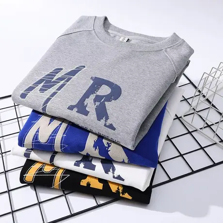 春秋季圆领卫衣男士卡通印花长袖t恤男韩版潮流青少年帅气打底衫图片