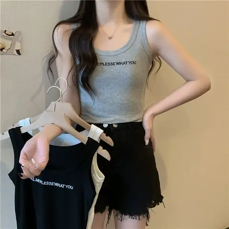网红ins超火内搭小吊带打底背心女夏外穿2025新款无袖t恤运动上衣图片