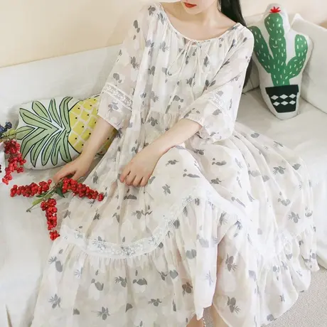 胖妹妹夏季飘逸雪纺敲耗面料花边拼接法式仙气连衣裙【送吊带裙】商品大图