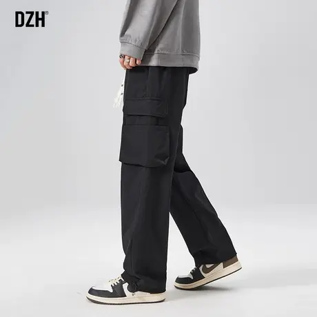 男生黑色工装裤男直筒宽松秋季休闲裤子美式高街2023年新款伐木裤商品大图