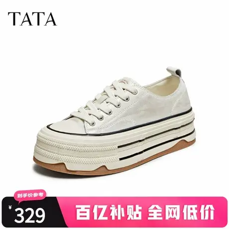 TATA他她厚底休闲板鞋女鞋百搭松糕鞋小白鞋2025秋季新款CK201CM5商品大图