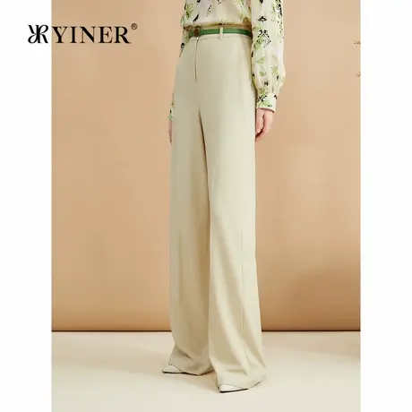 YINER音儿秋季时尚职场通勤长裤弹力直筒云感休闲裤商品大图