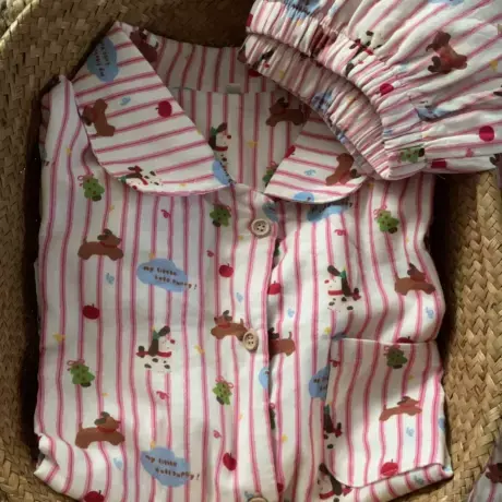 春节上新 红书同款双层纱慵懒可爱日系睡衣全棉家居服长袖套装商品大图