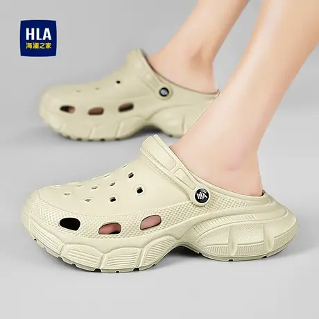 HLA/海澜之家踩屎感洞洞凉鞋男款厚底夏季防滑两用舒适轻便凉拖鞋商品大图