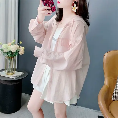 薄款透气防晒衬衫女夏季2025新款宽松大码洋气百搭防晒服上衣外套图片