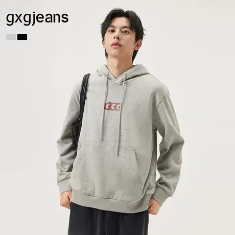 gxg.jeans男装 多色潮流字母美式复古宽松连帽卫衣 25秋新品图片