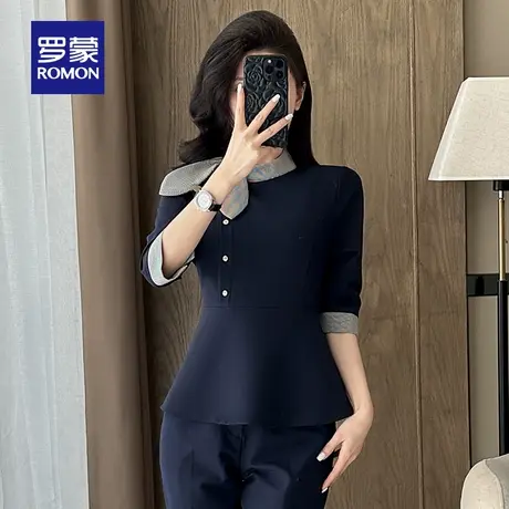 罗蒙女士通勤气质西服外套2025夏季新款商务百搭舒适透气显瘦单西商品大图