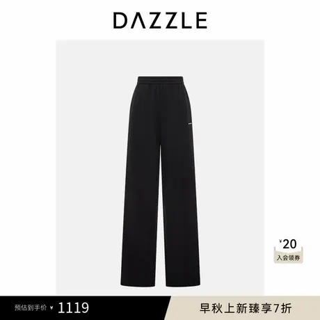 DAZZLE 地素裤冬季黑色绵羊毛混纺运动长裤休闲裤商品大图