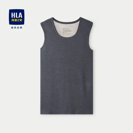 HLA/海澜之家含羊绒加厚贴片内衣背心2024新款无袖保暖套头汗衫男商品大图
