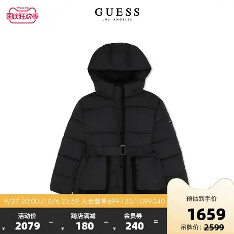 GUESS23年新款秋休闲连帽收腰系带保暖外套-RM4W4849图片