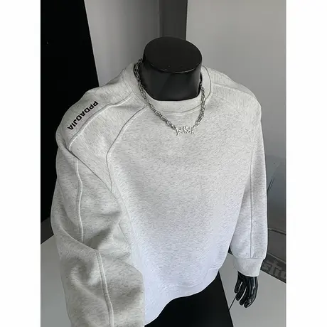 圆领卫衣男春秋季2025新款美式高街重磅青少年外套潮牌宽松上衣服商品大图